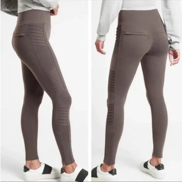 Athleta Delancey Moto Tight Leggings Coffee House Brown | XS - Picture 1 of 10